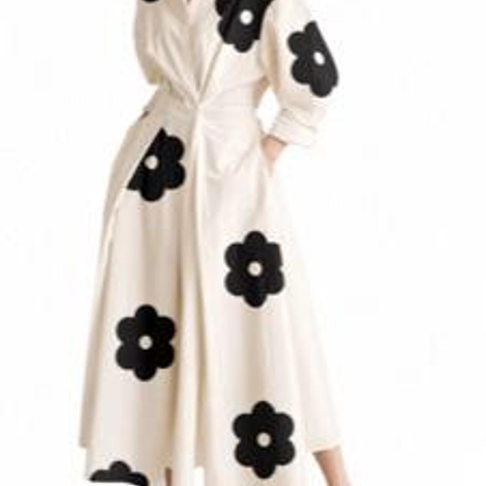 OSHOPLIVE Women's Long Sleeve Loose Floral Printed Pleated Lapel Shirt Dress
